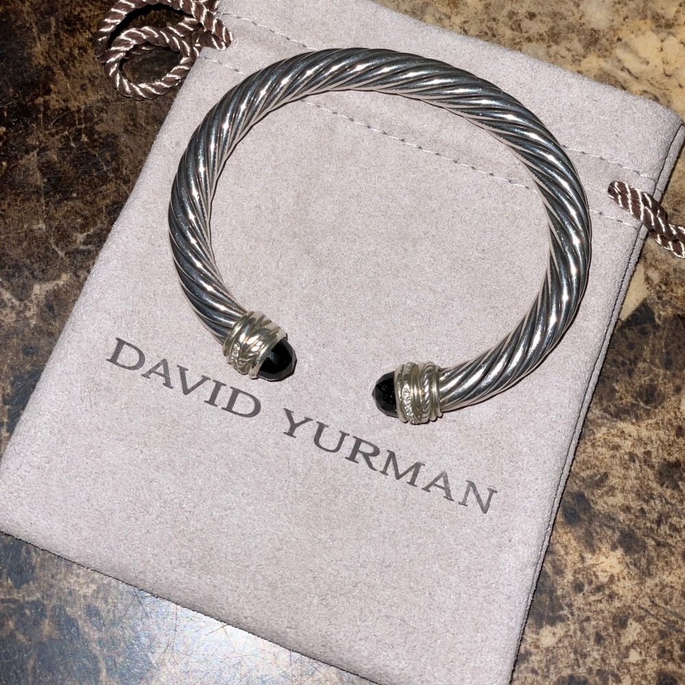 David Yurman Cable Bracelet. Black onyx w/ diamonds.